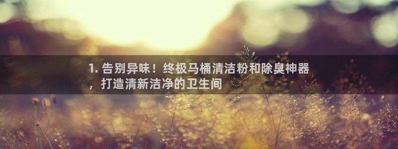 尊龙现金推荐ag发财网：1. 告别异味！终极马桶清洁粉和除臭